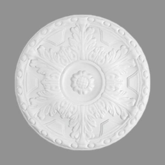 PROVISTON | Stucrozet | polystyreen | diameter 400 mm | wit | hoogwaardig | stabiel | eenvoudige montage | plafondrozet | wanddecoratie