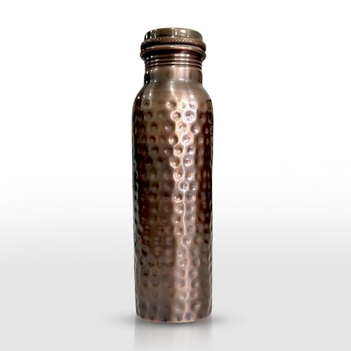 PRURA, ayurvedische Kupfer-Wasserflasche, auslaufsicheres naturreines Kupfergefäß 900ml/30oz – Ansicht 4