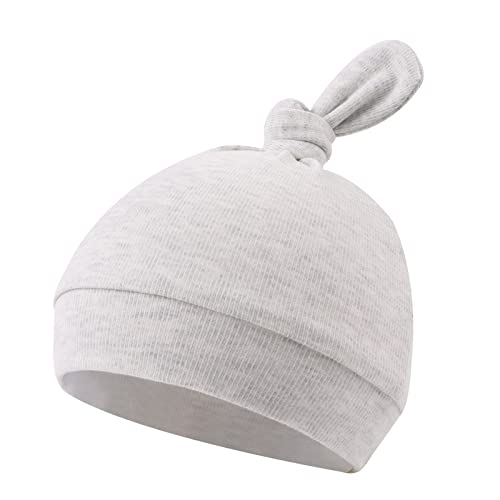 Image of Original Cotton Newborn Hats for Girls Striped Preemie Baby Hats Bear Ears Infant Boys Beanies 0-6 Months