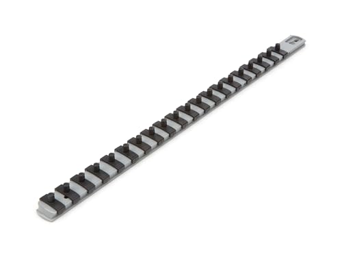 Image of TEKTON 1 /4 Inch Drive x 18 Inch Socket Rail, 20 Clips (Gray) | OSR03320 | Made in USA