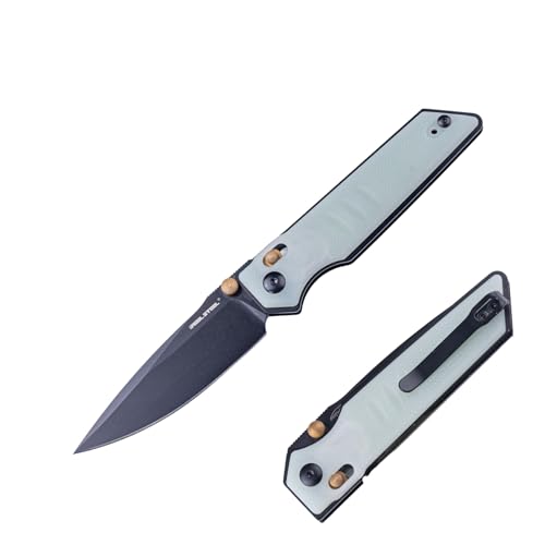 REALSTEEL SACRA Pocket Knife, Folding Knife, Crossbar Lock, 3.31