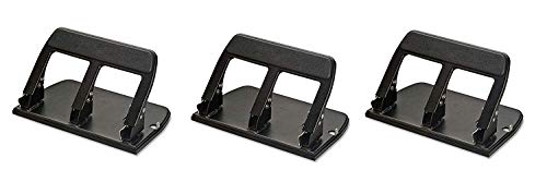 Officemate Heavy Duty 3 Hole Punch with Padded Handle, 40-Sheet Capacity, Black (90089) (Pack of 3)
