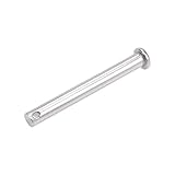 sourcing map 1 Stück Steckbolzen Einloch Gabelkopfbolzen Gelenkbolzen 8mm x 70mm Splintstift Flacher Kopf aus Edelstahl 304