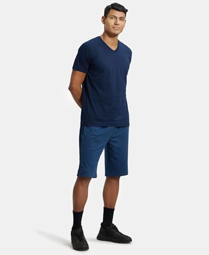 Jockey 9426 Men's Super Combed Cotton Rich Regular Fit Solid Shorts with Side Pockets