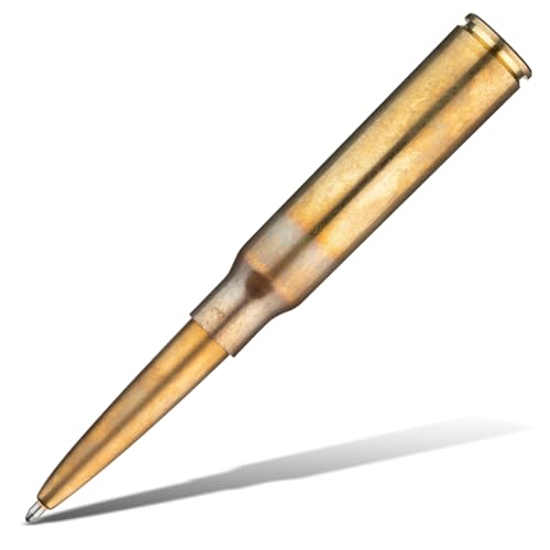 Fisher Space Pen Bullet 338 Kugelschreiber (mit echter Jagd-Patronenhülse im Kaliber 338 als Kappe schreibt unter extremen Bedingungen) Messing