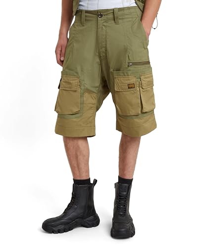 Gestaró P-35T Short cargo décontracté pour homme, coupe décontractée, Toile compacte R/Sauge, 28W