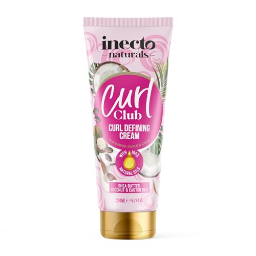 INECTO Curl Club, Curl Defining Cream 200ml, for all Curly Hair types Vegan & Cruelty Free