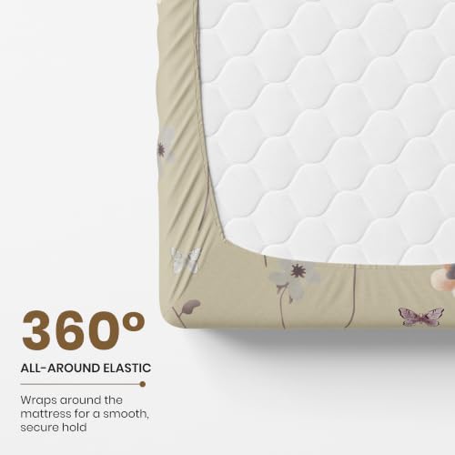 Image of Loreto 100% Cotton Elastic Fitted Bedsheet Double Bed with 2 Pillow Covers
