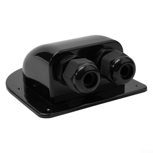 Honseadek Caja de conexión con ojales para cable solar impermeable para caravana, barco, entrada de techo de 2 vías con carcasa resistente a la intemperie ABS de 2,5 a 6 mm² C (negro)