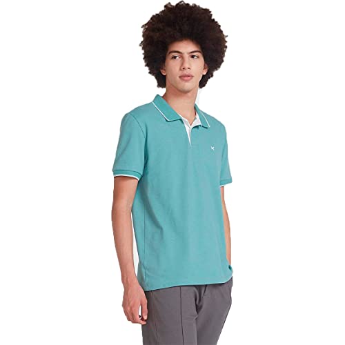 Camisa Polo Masculina Em Malha Piquet Com Bordado Cinza Claro M