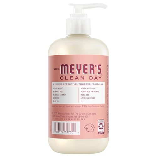 Image of Mrs. MEYER'S Hand Soap 12.5 Fl Oz New Spring Scent Bundle, 1 Rose, 1 Lilac, 1 Mint, 1 CT (Variety Pack)
