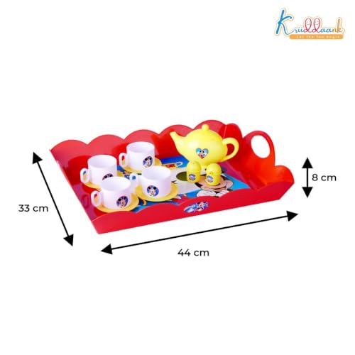 Image of Disney Mickey Mouse Tea Playset-12-Piece Kids Tea Party Set with Electronic Kettle, Boiling Sound & Light Effects-Educational Pretend Play Kitchen Toy for Toddlers, Boys & Girls Aged 3+