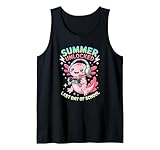 Kawaii Last Day Of School Gamer Axolotl Cute Gaming Tank Top