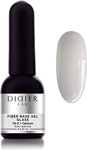 Didier Lab - Premium Fiber Base Semipermanente Unghie Glass - Smalto Semipermanente - Rinforza Gel Unghie - Base Gel Unghie con Vitamine - Smalti Semipermanenti Per Unghie