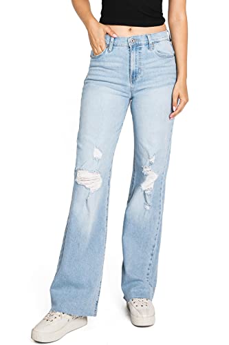 Celebrity Pink Women's Juniors High Rise Skater Wide Straight-Leg Pants