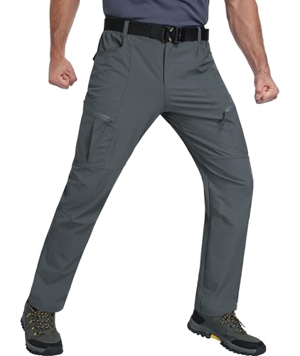 Zoofly Mens Travel Pants Light Weight Elastic Waist Cargo Work Pants Mens Stretch Climbing Pants...