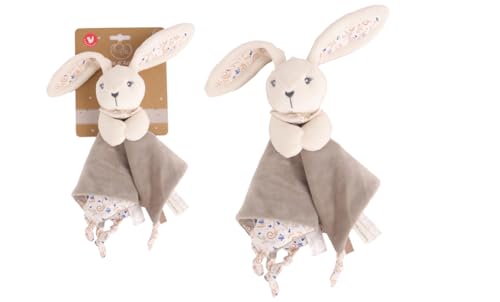 Dodo DE Amor - Doudou Cuadrado - Conejo - 053952 - Marrón - Doudou - Nacimiento - Peluche - Bebé - Reconfortante - Suave - Lavable - 29 cm x 29 cm - A Partir de 0 Meses