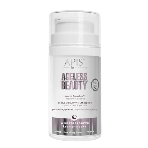 Apis Ageless Beauty Crème de nuit avec progeline – 50 ml – Soin anti-âge, raffermissant et hydratant à l'huile d'avocat, beurre de karité, Q10 et complexe de peptides pour une peau lisse et éclatante