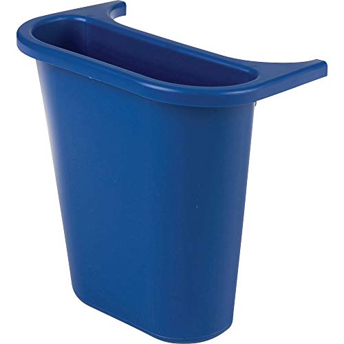 Rubbermaid Commercial Products FG295073BLUE Plastic Resin Deskside Wastebasket/Recycling Side Saddle Basket, Blue
