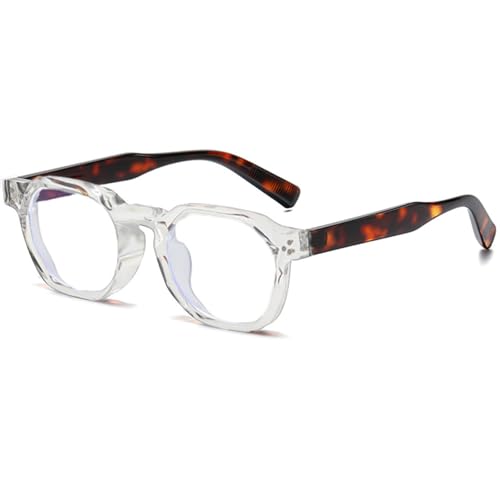 Image of AIEYEZO Retro Blue Light Glasses for Men Women Square Thick Framed Eyeglasses Trendy Vintage Computer Glasses