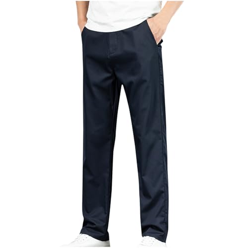 Mens Golf Pants Stretch Work Dress Pants Straight Tube Ice Silk Quick Dry Lightweight Casual Comfy Trousers with Pockets