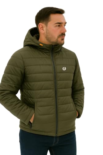 Image of Leebonee Mens Solid Quilted Puffer Jacket with Hood