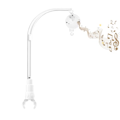 Image of LIUDHPSP 23 inch Baby Crib Mobile Bed Bell Holder Arm Bracket, with Music Box, The Claw Part can be Adjusted Width-DIY Toy Decoration