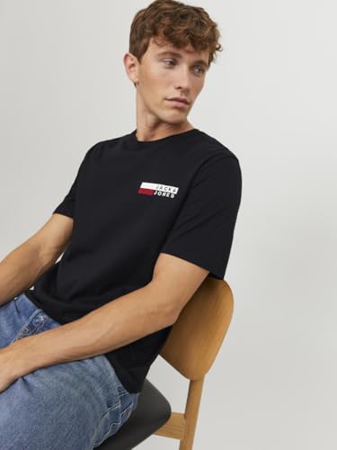 JACK & JONES Herren JJECORP Logo Tee SS Crew Neck MP, Black/White/Navy, S 6