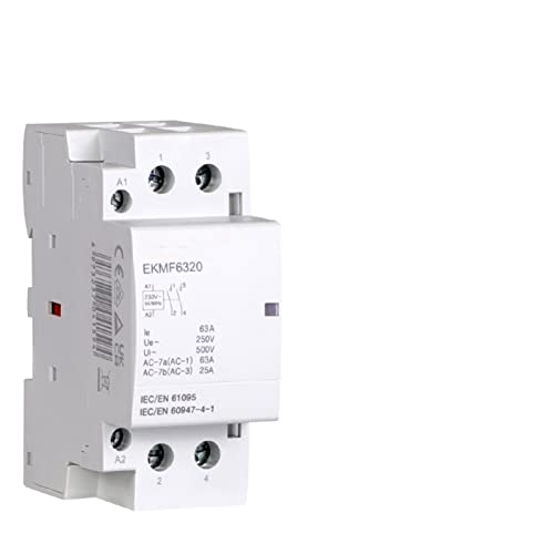 Contacteur modulaire 220V 63A 2NO de type rail Din pour circuit domestique monophasé