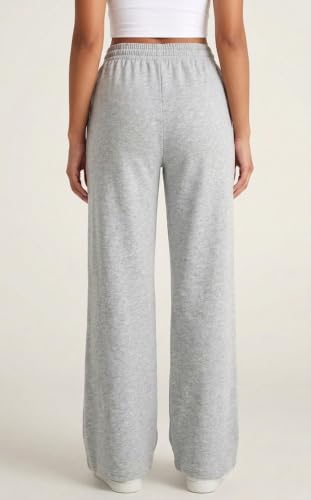 Image of Stylbase Women's Wide Leg Track Pants - Elastic Drawstring Waist - Soft Breathable Cotton Cambric Relaxed Fit Lounge & Travel Trousers for Women & Girls
