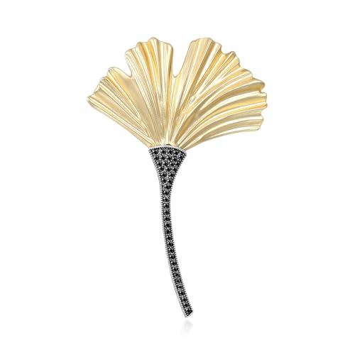 Broche feuilles de Ginkgos avec finition anti-oxydation, – vue 6