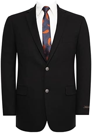 Mens Blazer Classic Fit Sports Coat Stretch Business Suit Dress Jacket Black