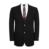 Men's Sport Coat Blazer Classic Fit 2 Button Notch Lapel Business Suits Jacket Black