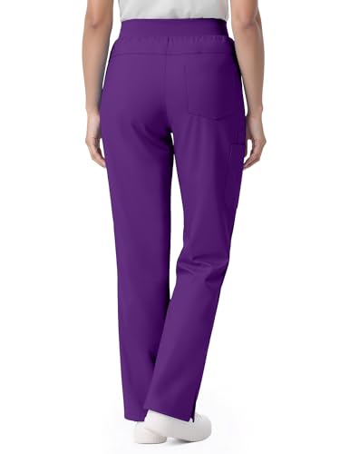 Image of Scrub Pants for Women - Straight Leg Medical Scrub Pants with 6 Pockets - Drawstring Soft Stretch Women Scrub Pant