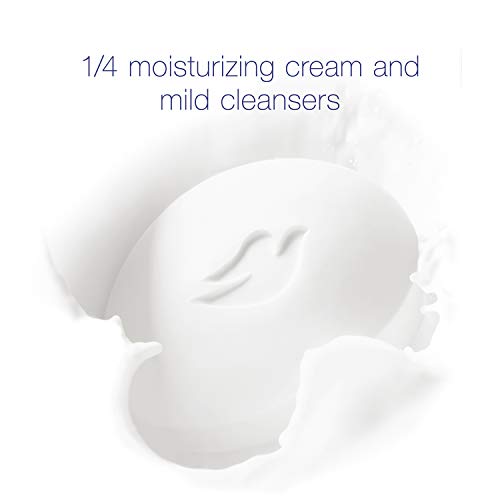Image of Dove Beauty Bar Gentle Cleanser for Softer and Smoother Skin with 1 /4 Moisturizing Cream White More Moisturizing than Bar Soap 3.75 oz 14 Bars