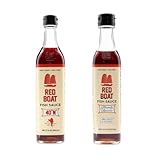Red Boat Fish Sauce Bundle, 1 17oz. Bottle of 40°N Fish Sauce and 1 8.45oz. Bottle of 50°N Phamily Reserve | Premium fish sauces made with two ingredients | Gluten and sugar free, no preservatives