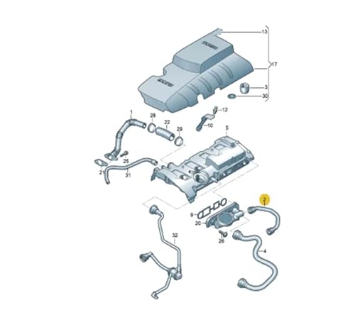 Tubo de ventilación PCV 06F103221E para VW EOS 2.0T 4