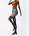 MUCCCUTE Black Thigh High Boots for Women Over the Knee Square Toe GoGo Boot Fashion Chunky Block Heel Sexy Stretch Long Boots with Zipper Size 7