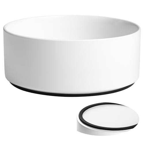 Kitwinney Large Dog Bowls, Non Slip Heavy Ceramic Dog Food and Water Bowl with Silicone Base, 8