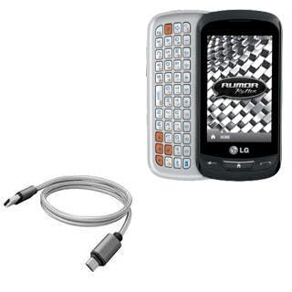 BoxWave Cable Compatible with LG Rumor Reflex - Micro USB DuraCable, Braided Micro USB Charging Cable - Space Grey