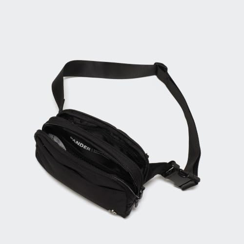 Image of Pander Nylon Fanny Pack Belt Bag for Women with 5 Zipper Pockets
