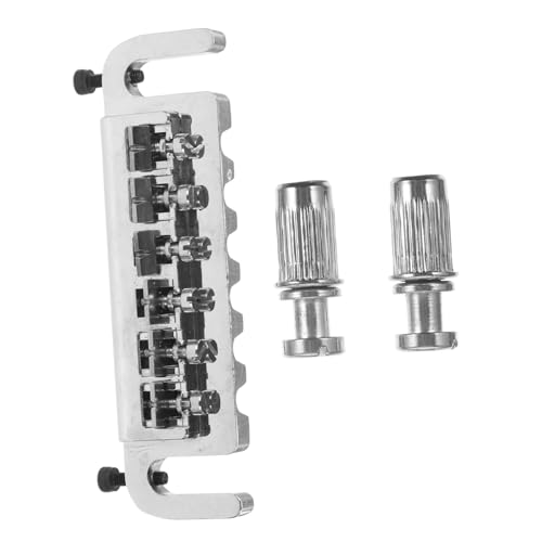 HAMPPLIES ラップアラウンド式ギターブリッジサドルとテールピース ギター交換用パーツ 亜合製 ダイキャスト構造 クローム仕上げ 音響性能向上対応 スルエレキギター用