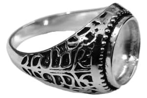 925 Sterling Silver Round Bezel Men's Ring Blank for Gemstone or Resin