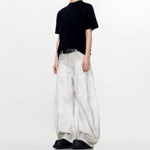 Baggy Jeans for Men Casual Y2k Vintage High Waisted Wide Leg Loose Fit Skater Jeans Hip Hop Streetwear4