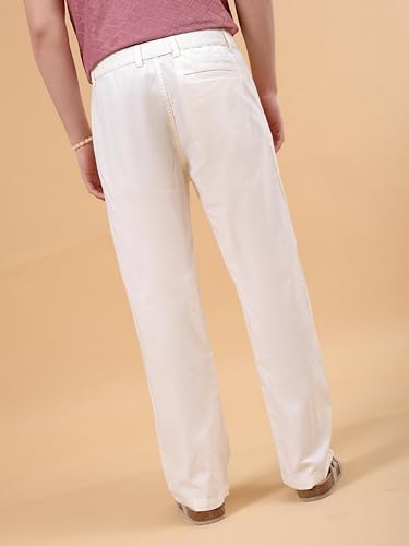 Image of The Indian Garage Co Men Relaxed Fit Solid Mid-Rise Elasticated Trousers