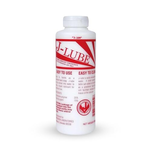 JorVet J-Lube Powder Lubricant | Easy-Mix Formula Non-Irritating & Mess-Free | 10oz Bottle Makes 6-8 Gallons | Trusted for Veterinary & Obstetrical Use | Safe Smooth & Easy to Clean | Red White