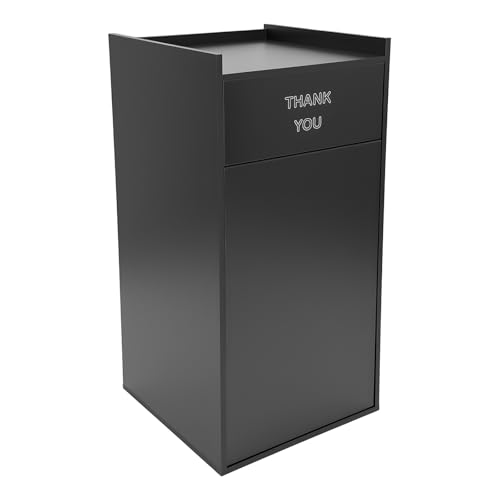 Caneca de basura comercial rectangular 30 galones negra miniatura 3