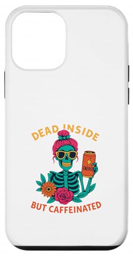 Dead Inside But Caffeinated Skeleton コーヒー エナジードリンク スマホケース iPhone 12 mini 用
