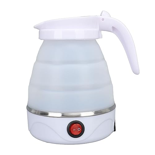 Hervidor de agua plegable 0.6 L acero inoxidable blanco miniatura 5