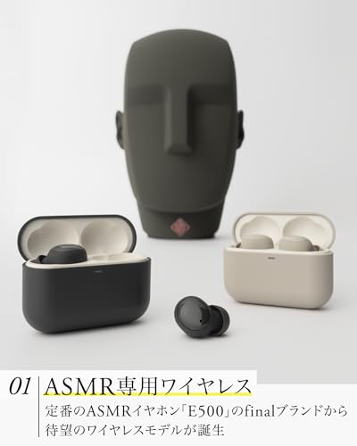 undefined 【Amazon.co.jp 限定】final (ファイナル) ZE500 for ASMR 3D ワイヤレスイヤホン 超小さい 寝ホン推奨 (GRAY) の商品画像 2